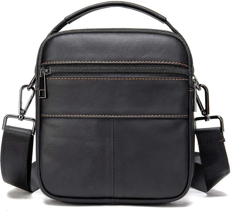 NIUCUNZH Man Purses and Bags Small, Mini Genuine Leather Messenger and Shoulder Bag for Men with lots of Zipper Pockets | Small, Mini, for Men - Image 2